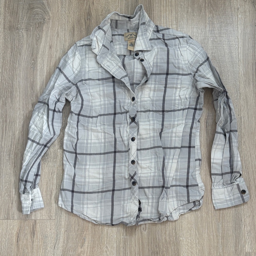 Kids Plaid Button-Down Shirt - Gray/White